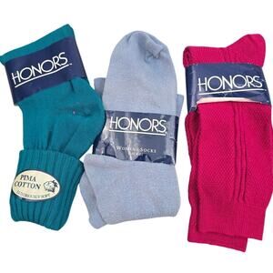 Vintage 90's Honors‎ Ladies Socks SZ 9-11 NOS